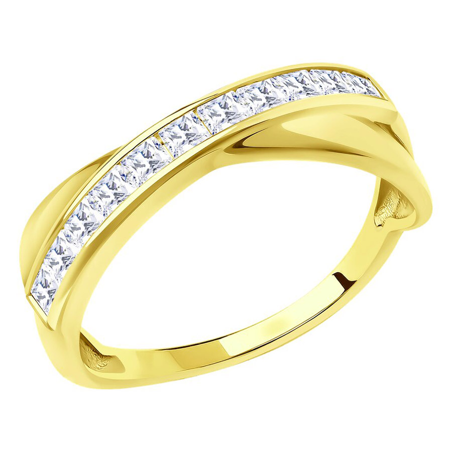 Кольцо, золото, фианит, 018629-2
